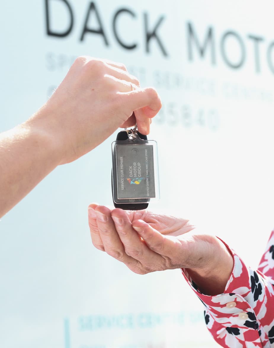 Keys being handed over at the Dack Motor Group service centre